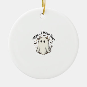 Süßes Geist-Kuh Halloween-Muuh Ich meine Boo-Shirt Keramik Ornament