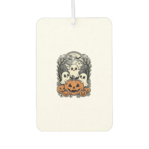 Süßes Geist-Kürbis-Shirt Vintage-Gravur Halloween Autolufterfrischer