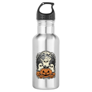 Süßes Geist-Kürbis-Shirt Vintage-Gravur Halloween Edelstahlflasche