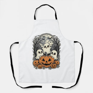 Süßes Geist-Kürbis-Shirt Vintage-Gravur Halloween Schürze