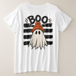 Süßes Geist Orange Beanie Damen Halloween T-Shirt