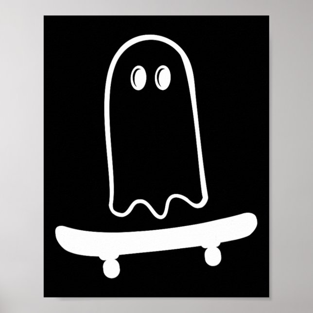Süßes Geist-Skateboard für lustigen Skateboarder H Poster (Vorne)