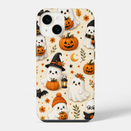 Süßes Geist- und Kürbis-Halloween-Muster iPhone 14 Hülle