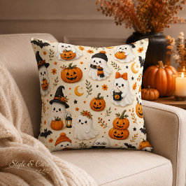 Süßes Geist- und Kürbis-Halloween-Muster Kissen