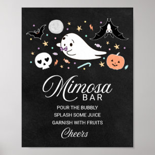 Süßes Geister-Halloween-Baby-Shower-Mimosa-Bar-Sch Poster