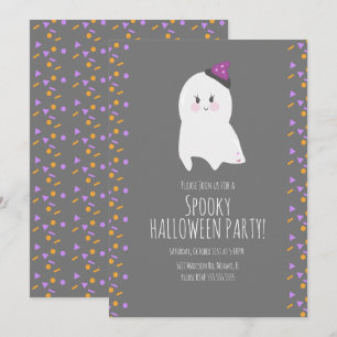 Süßes Geister-Halloween-Geburtstagskostüm Gruselpa Einladung