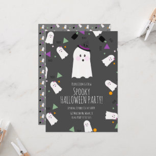 Süßes Geister Halloween Geburtstagskostüm Hexe Einladung