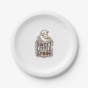 Süßes Geister Halloween Vintage Gruseliges Shirt_1 Pappteller