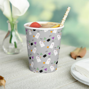 Süßes Geister-Paar Ghoul Halloween Konfetti Papier Pappbecher