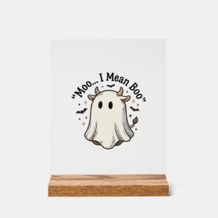 Süßes Geisterkuh Halloween Moo ich meine Boo Shirt Acrylschild