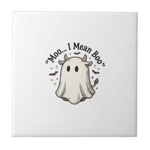 Süßes Geistkuh Halloween Muh Ich meine Boo Shirt D Fliese