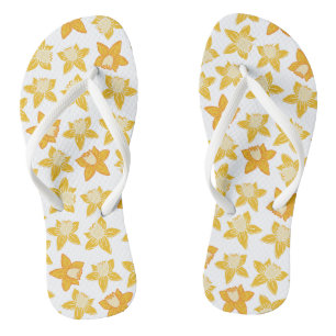Süßes gelbes Frühlingsnarzissenmuster Flip Flops