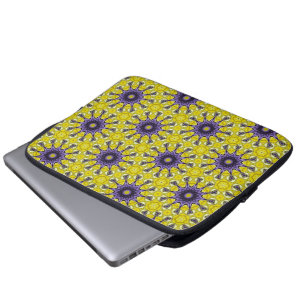 Süßes Gelbes Lila Kaleidoskop Geometrisches Muster Laptopschutzhülle