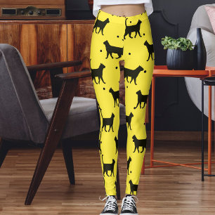 Süßes gelbes und schwarzes Tier Haustier Punkte Ka Leggings