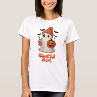 Süßes gemütliches Halloween-T-Shirt mit Geist T-Shirt