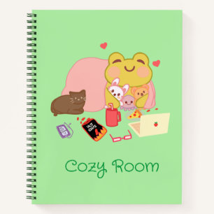 Süßes gemütliches Introvertierten-Landhaus-Frosch Notizbuch