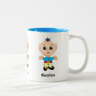 Süßes Genie-Elfe & Kalligrafie Zweifarbige Tasse