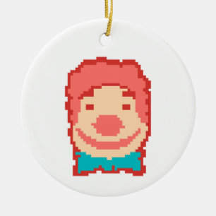 Süßes gepixeltes Clownsgesicht  Keramik Ornament