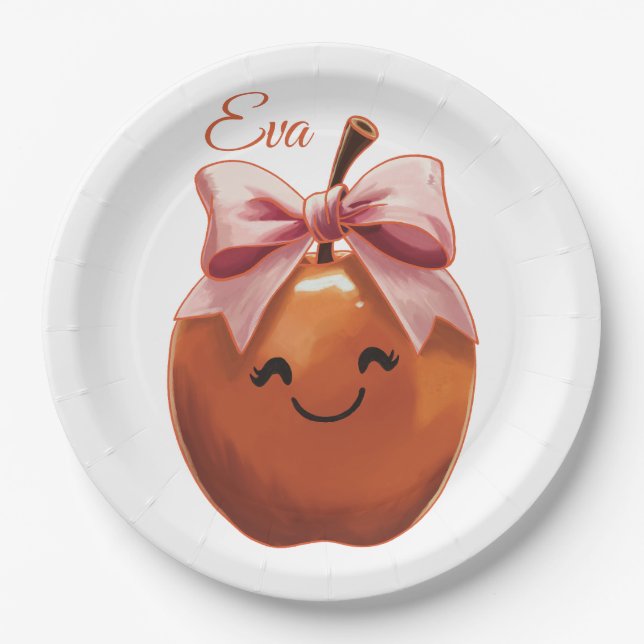 Süßes Geschenk Apfel Pappteller (Vorderseite)