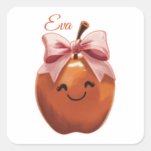Süßes Geschenk Apfel Quadratischer Aufkleber