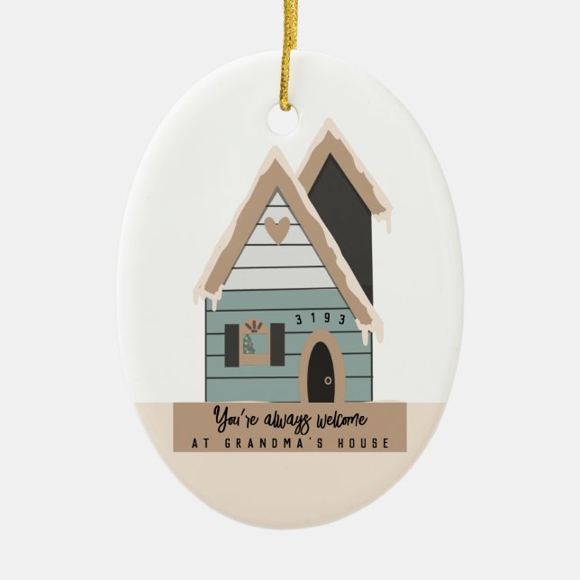 Süßes Geschenk von Oma für Großkinder Keramik Ornament (Vorne)