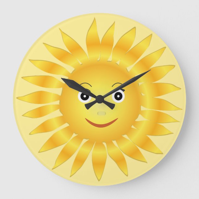 Süßes Gesicht der Sonne Große Wanduhr (Vorderseite)