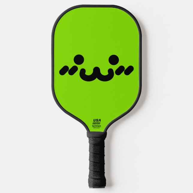 Süßes Gesicht Grün Pickleball Schläger (Vorderseite)