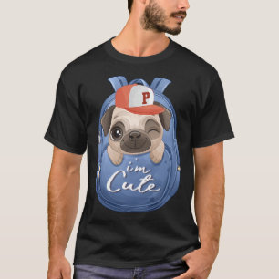Süßes Gesicht Mops Hund T-Shirt