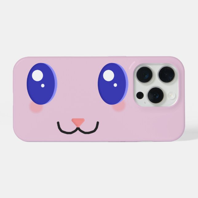 Süßes Gesicht Telefon Case mit anpassbarer Farbe iPhone Hülle (Rückseite (Horizontal))