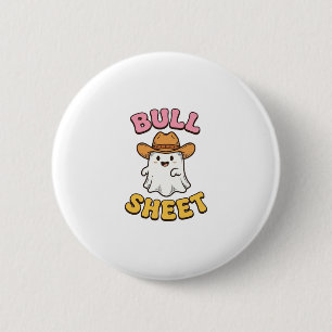 Süßes Gespenst-Cowboy-Vintage-Funny-T-Shirt Button