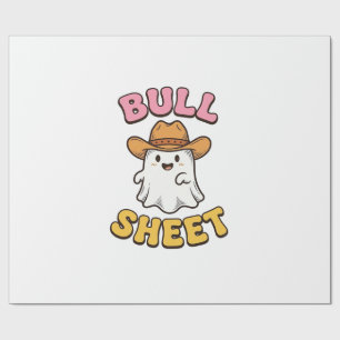 Süßes Gespenst Cowboy Vintage Lustiges T-Shirt Bul Geschenkpapier