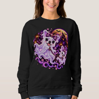 Süßes Gespenst Frenchie Mama Halloween Sweatshirt