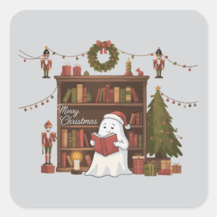 Süßes Gespenst Lesebuch Weihnachten Lesen Quadratischer Aufkleber