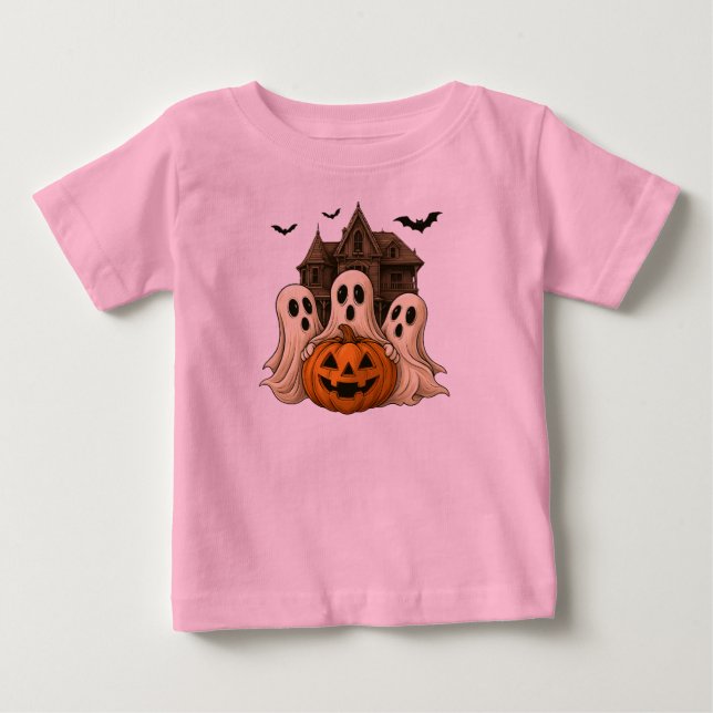 Süßes Gespenst mit Kürbis Halloween T-Shirt 👻 (Vorderseite)