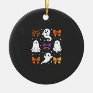 Süßes Gespenst mit Schleifen Halloween-Design_1 Keramik Ornament