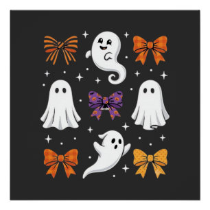 Süßes Gespenst mit Schleifen Halloween-Design_1 Poster