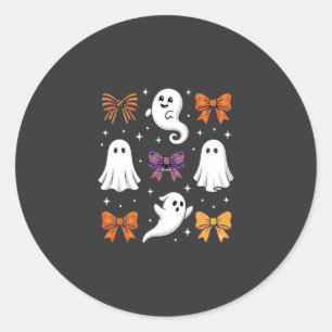 Süßes Gespenst mit Schleifen Halloween-Design_1 Runder Aufkleber