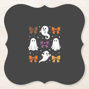 Süßes Gespenst mit Schleifen Halloween-Design_1 Untersetzer