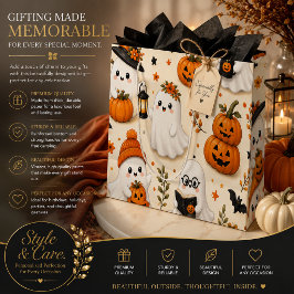 Süßes Gespenst- und Kürbis-Halloween-Muster Große Geschenktüte
