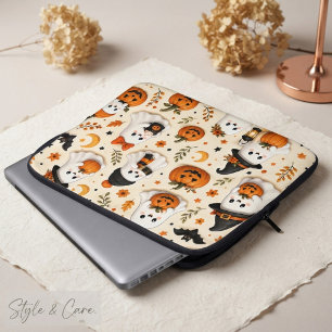 Süßes Gespenst- und Kürbis-Halloween-Muster Laptopschutzhülle