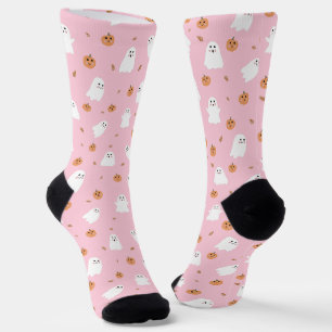 Süßes Gespenst- und Kürbisrosa Halloween-Muster Socken