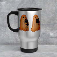 Süßes Gespenst und schwarze Katze Halloween-Tasse