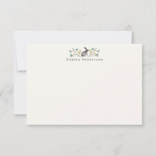 Süßes gestrichenes Kaninchen in Blume Dankeskarte