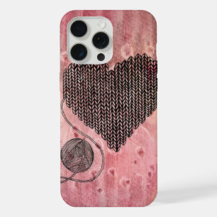 Süßes gestricktes Wollherz-Wasserfarben-iPhone 15  iPhone 15 Pro Max Hülle