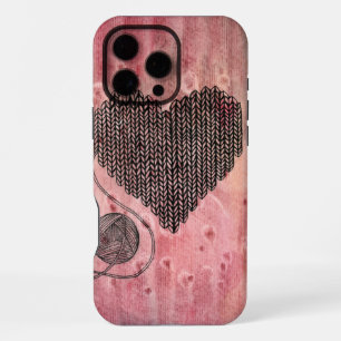 Süßes gestricktes Wollherz-Wasserfarben-iPhone 16  iPhone 16 Pro Max Hülle