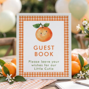 Süßes Gingham-Gästebuch-Schild Baby Shower Poster