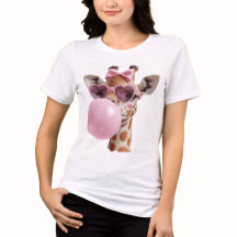 Süßes Giraffen-T-Shirt mit Bubble Gum