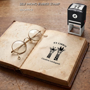 Süßes Giraffenpaar Ex Libris Safari Bookplate Permastempel