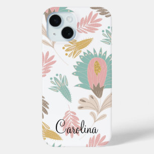 süßes, girly, florales, botanisches monogrammmuste Case-Mate iPhone hülle