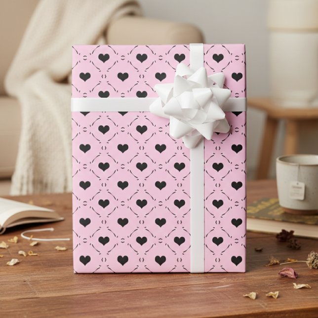 Süßes Gitter-Rosa Geschenkpapier (Sweetheart Lattice Pink Wrapping Paper)